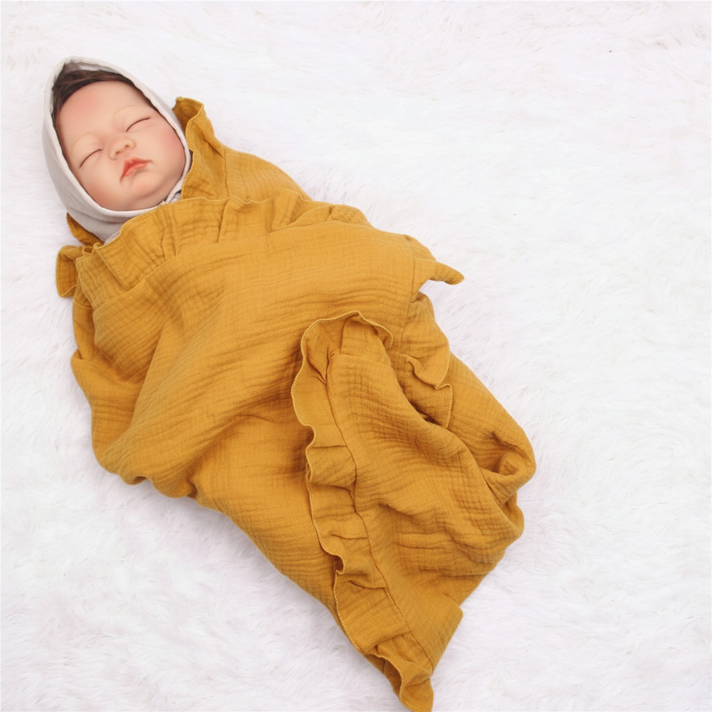 ☆ イエロー ☆ おくるみ ベビー用品 赤ちゃん おくるみ ガーゼ スワドル ガーゼケット ブランケット 赤ちゃん ベビーブランケット_画像1