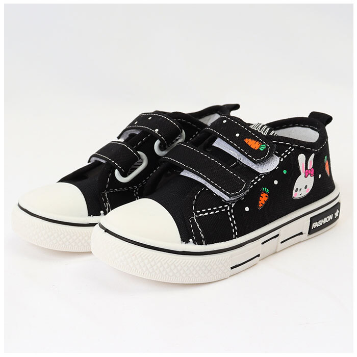 ☆ ブラック ☆ 24(14.5cm) ☆ スニーカー lysn03 キャンバスシューズ 子供靴 軽量 スニーカー 超軽量 幼児靴 面ファスナー 通気性 柔らか_画像6