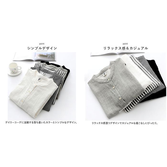 ☆ グレー ☆ Mサイズ ☆ シャツ lysh1301 ブラウス ノースリーブ レディース シャツ レディースシャツ 普段着 部屋着 前開き 立襟 丸首 綿_画像7