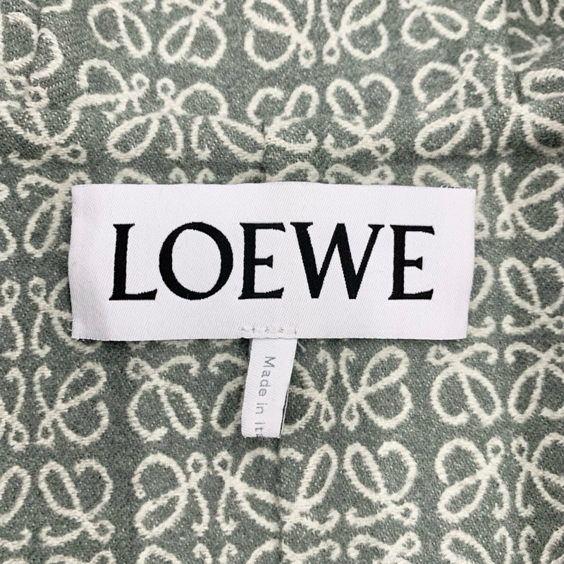 ロエベ LOEWE アウター ロングコート ラップコート アナグラム ロゴ ウール カーキ_画像6