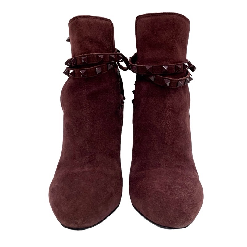 ヴァレンティノ VALENTINO ブーツ ショートブーツ 靴 シューズ スエード ブラウン系 ロックスタッズ_画像2