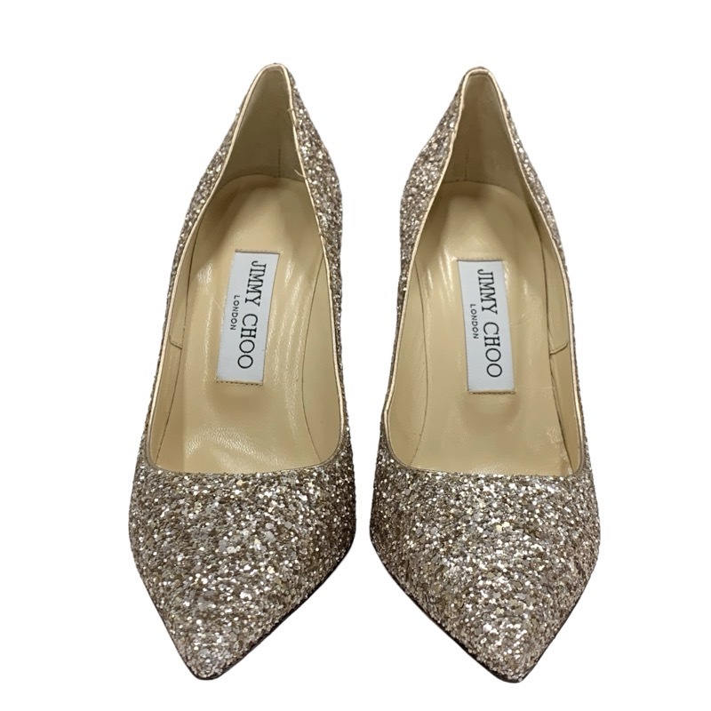 ジミーチュウ JIMMY CHOO ABEL パンプス 靴 シューズ グリッター ゴールド メタルヒール パーティーシューズ_画像2