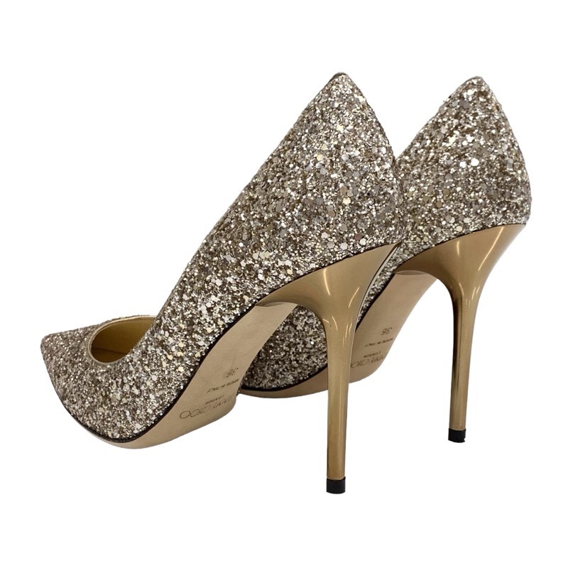 ジミーチュウ JIMMY CHOO ABEL パンプス 靴 シューズ グリッター ゴールド メタルヒール パーティーシューズ_画像4