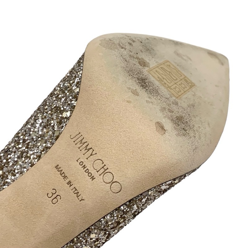 ジミーチュウ JIMMY CHOO ABEL パンプス 靴 シューズ グリッター ゴールド メタルヒール パーティーシューズ_画像8