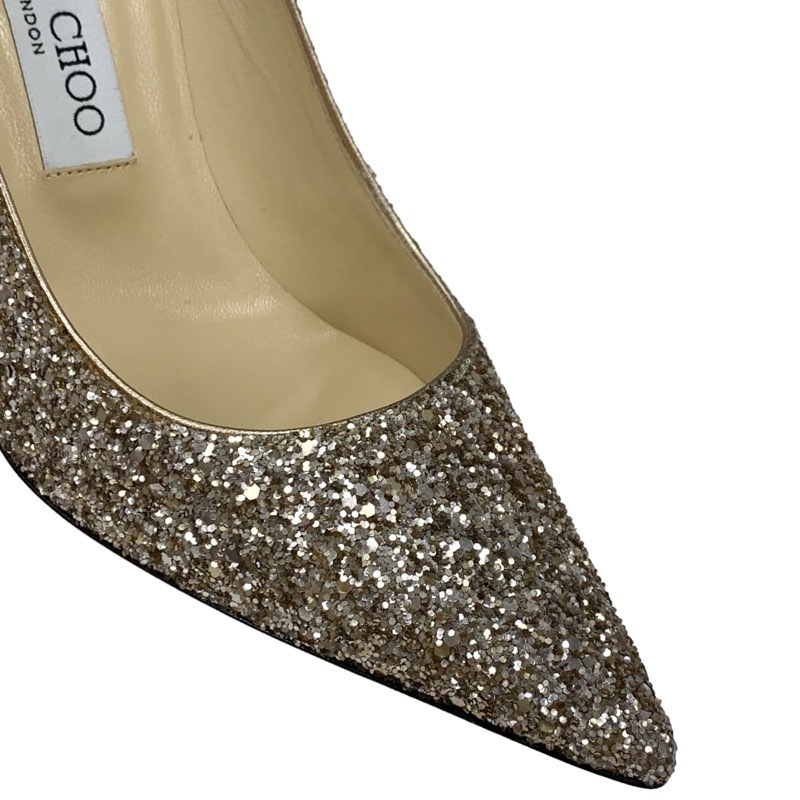 ジミーチュウ JIMMY CHOO ABEL パンプス 靴 シューズ グリッター ゴールド メタルヒール パーティーシューズ_画像9