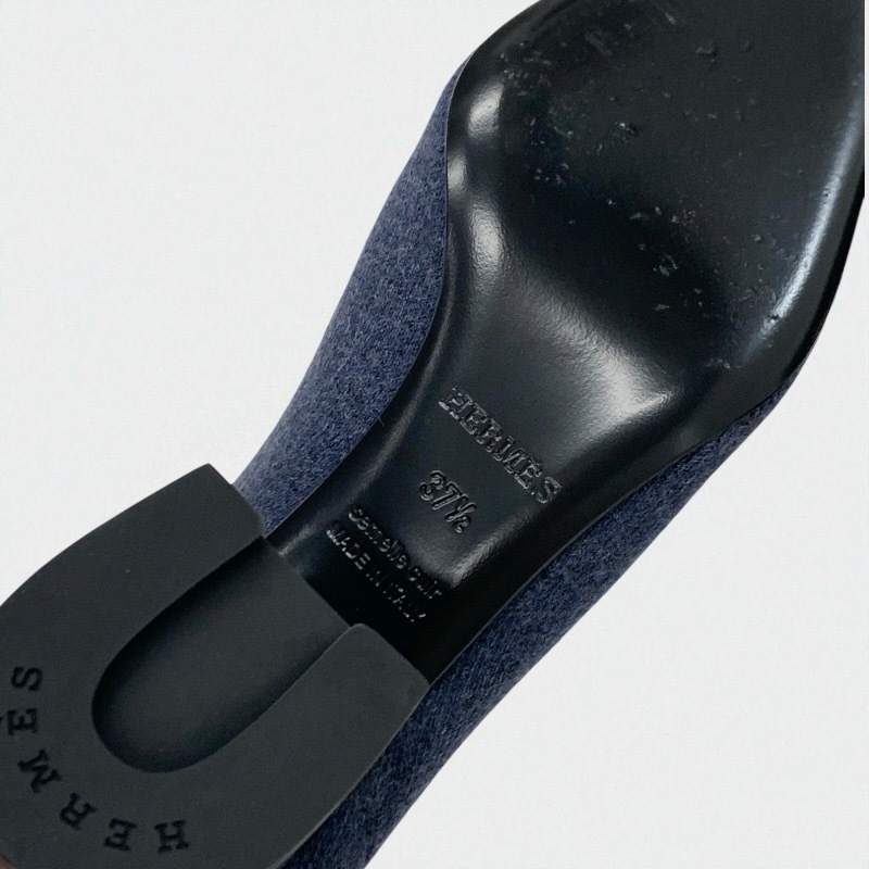 エルメス HERMES ヴォルヴェール ブーツ ショートブーツ 靴 シューズ ニット レザー ブルー ブラック エクスリブリス_画像9