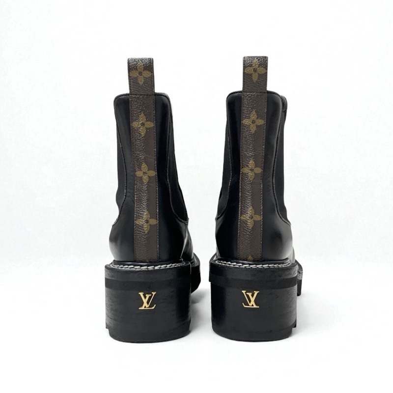 ルイヴィトン LOUIS VUITTON ボブールライン ブーツ ショートブーツ 靴 シューズ レザー ブラック ブラウン LVロゴ モノグラム_画像5