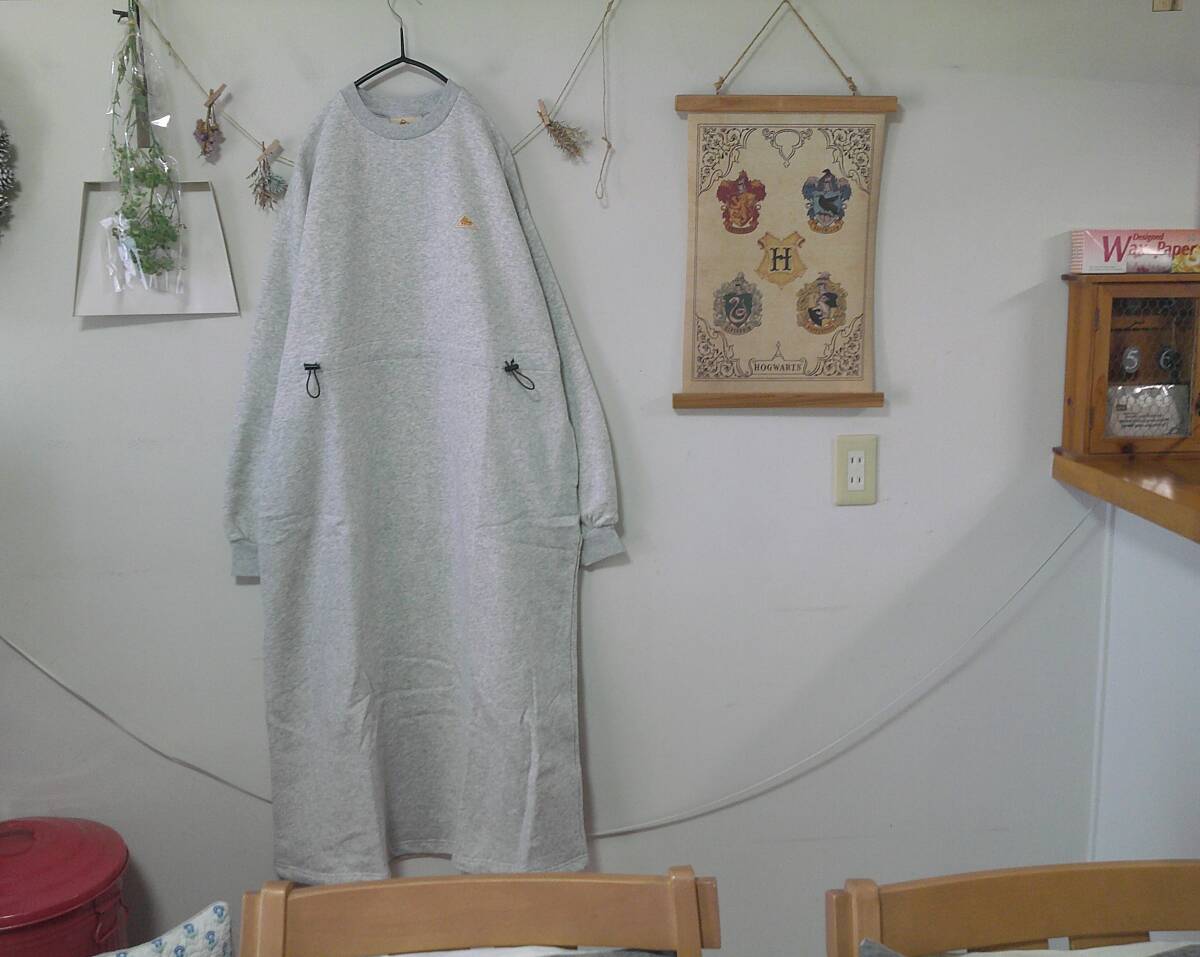  送料無料　新品 現行品　KELTY×FREAK'S STOREKELTY 裏起毛ウエスト　ドローコードワンピ　グレー_画像1