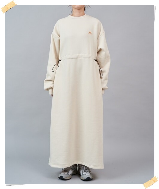 新品 現行品 KELTY×FREAK'S STOREKELTY 裏起毛ウエスト ドローコードワンピ ナチュラル♪_画像3