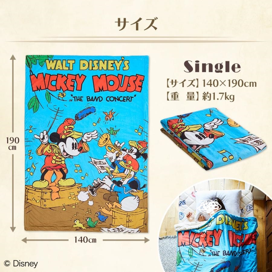 クリスマスに 新品ネット限定販売　昭和西川×ディズニー　中綿毛布　シングル　19０×１４０㎝/ミッキー　NISHIKAWA　8800円_画像2