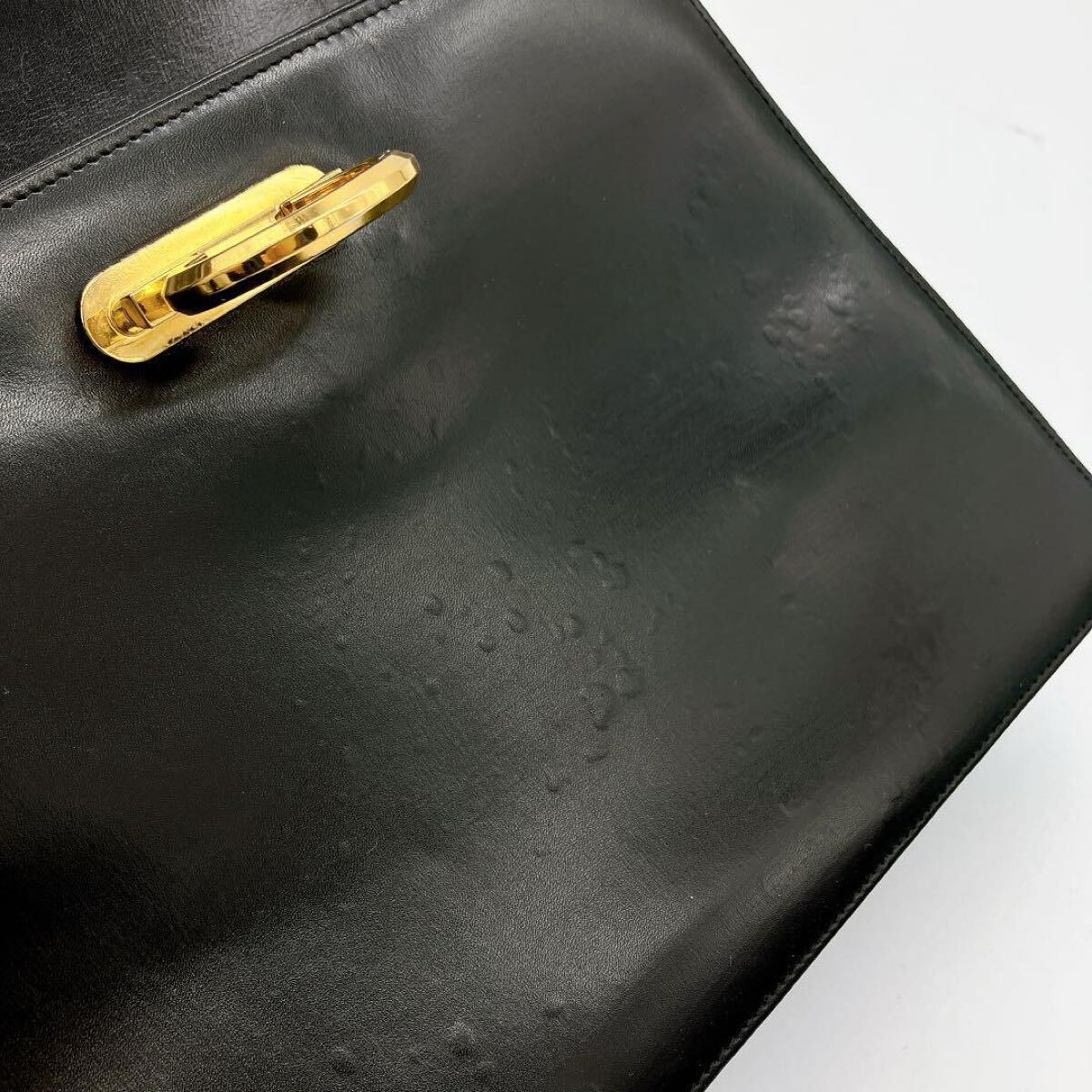 Salvatore Ferragamo ハンドバッグ フォーマルバッグ トップハンドル ガンチーニ金具 ブラック 黒色 サルヴァトーレフェラガモ レザー 本革