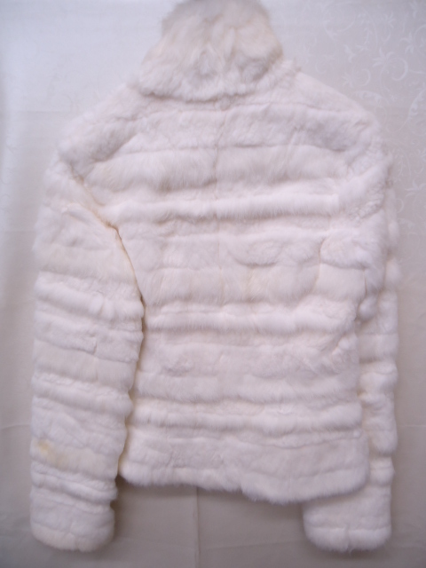 【KCM】kgw-10★ワケあり未使用品★【River Valley】レディース　ラビットファー ジップアップブルゾン　オフホワイト系_画像4