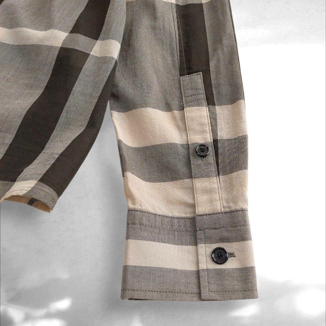 【美品】バーバリーロンドン メガチェック ギャザーシャツ 長袖 大きめ 大人気 BURBERRY LONDON 長袖 希少 ノバチェック_画像10