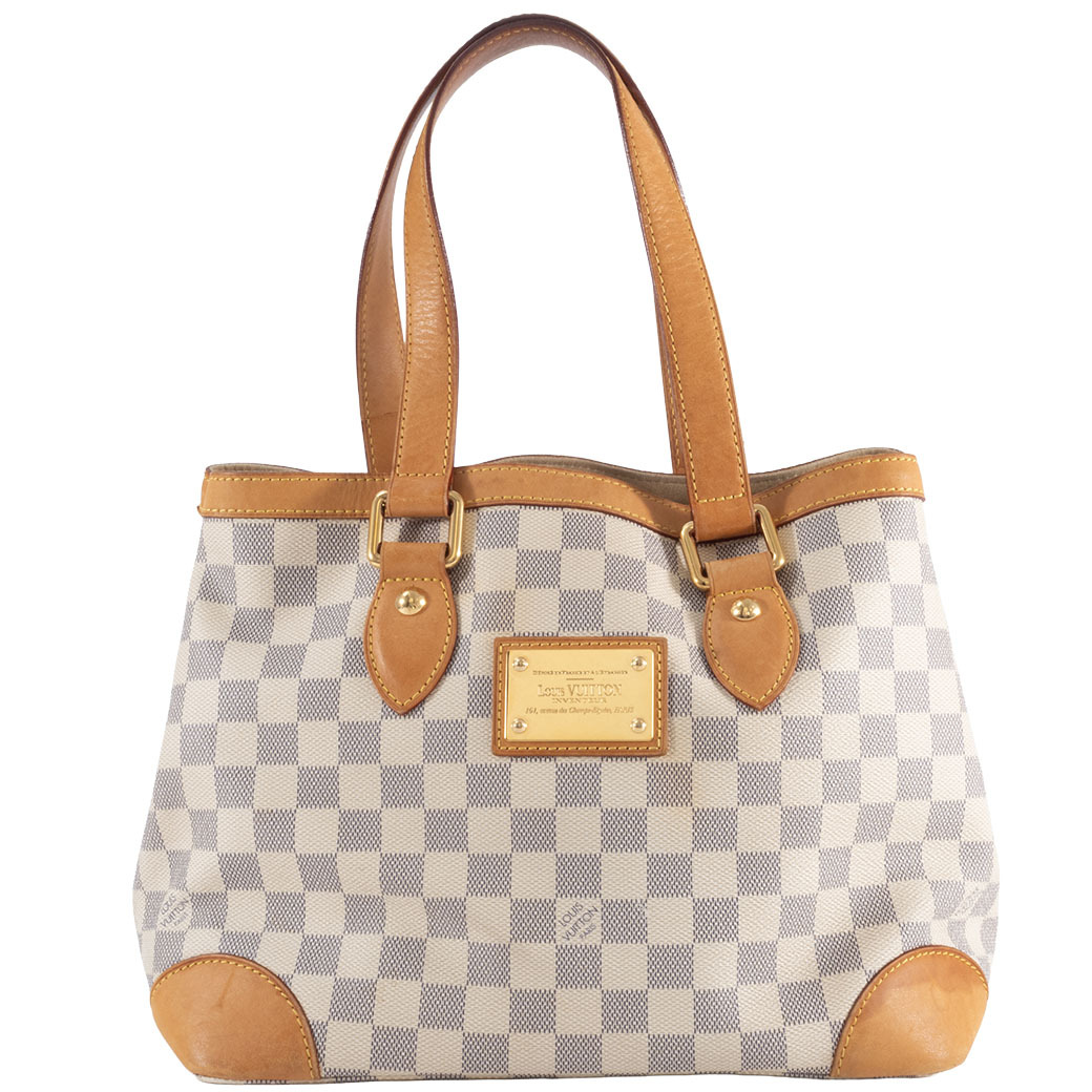 ルイ ヴィトン LOUIS VUITTON ハムステッド PM バッグ 中古 ダミエ アズール ホワイト N51207_画像1