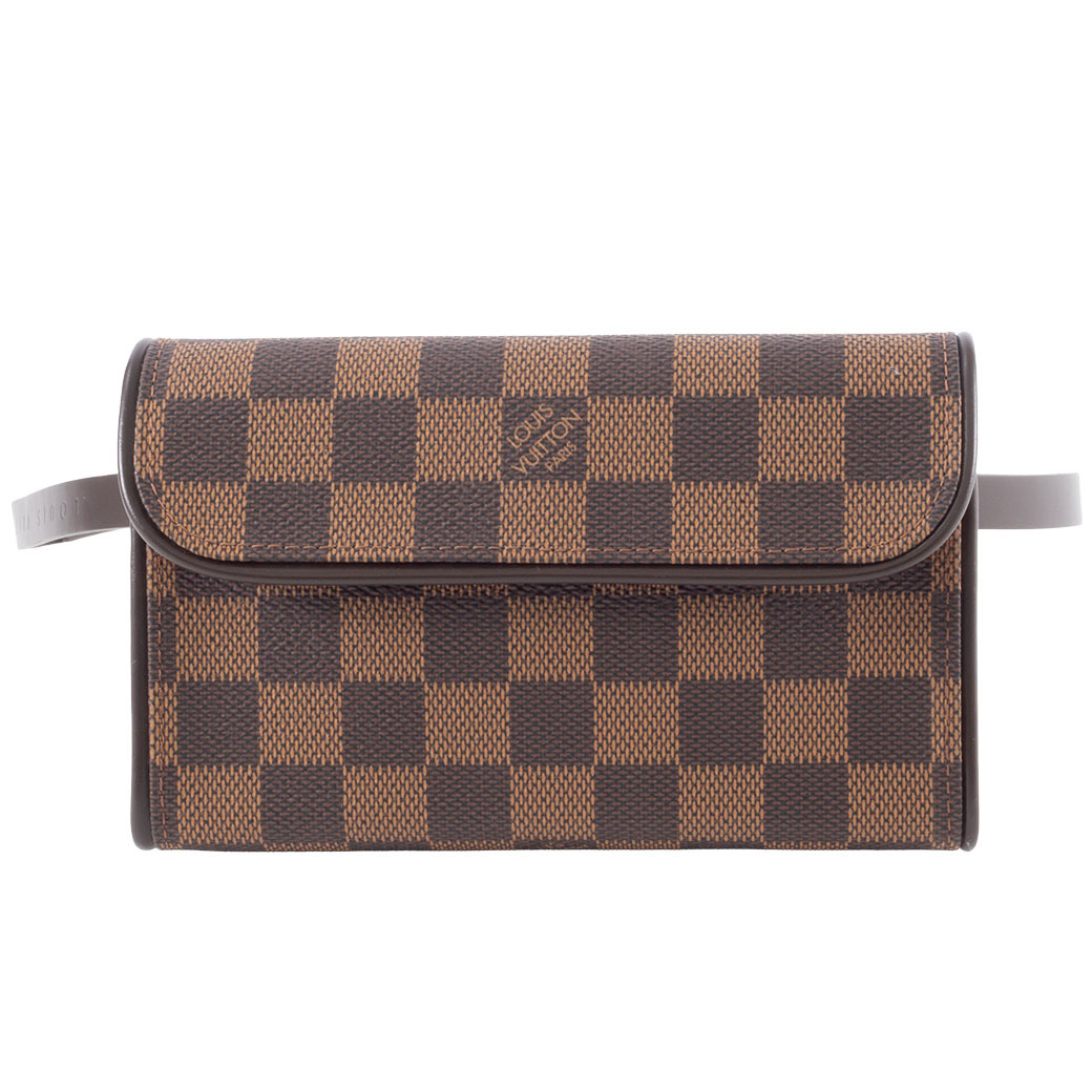  Louis Vuitton LOUIS VUITTON небольшая сумочка f Rolland чай n сумка-пояс Damier eben меньше б/у N51856