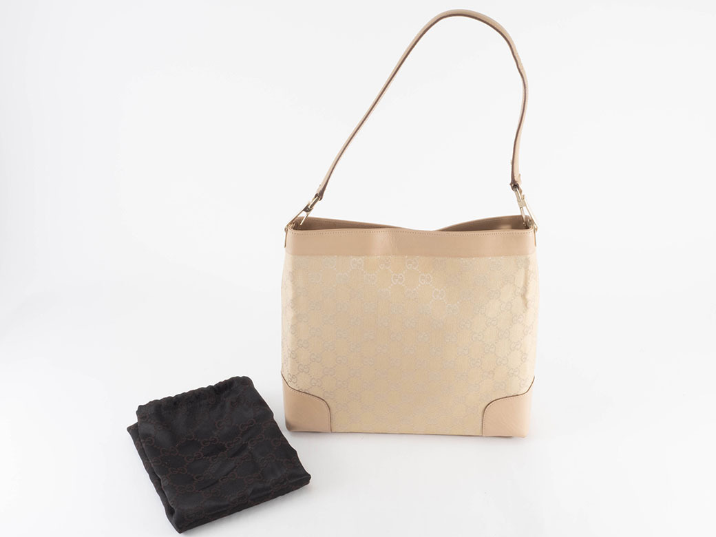 グッチ GGキャンバス ワンショルダー ショルダーバッグ 33900 キャンバスxレザー ベージュ レディース セミ ハンド GUCCI 中古_画像10
