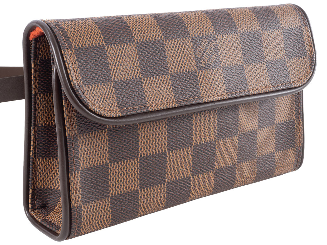  Louis Vuitton LOUIS VUITTON небольшая сумочка f Rolland чай n сумка-пояс Damier eben меньше б/у N51856