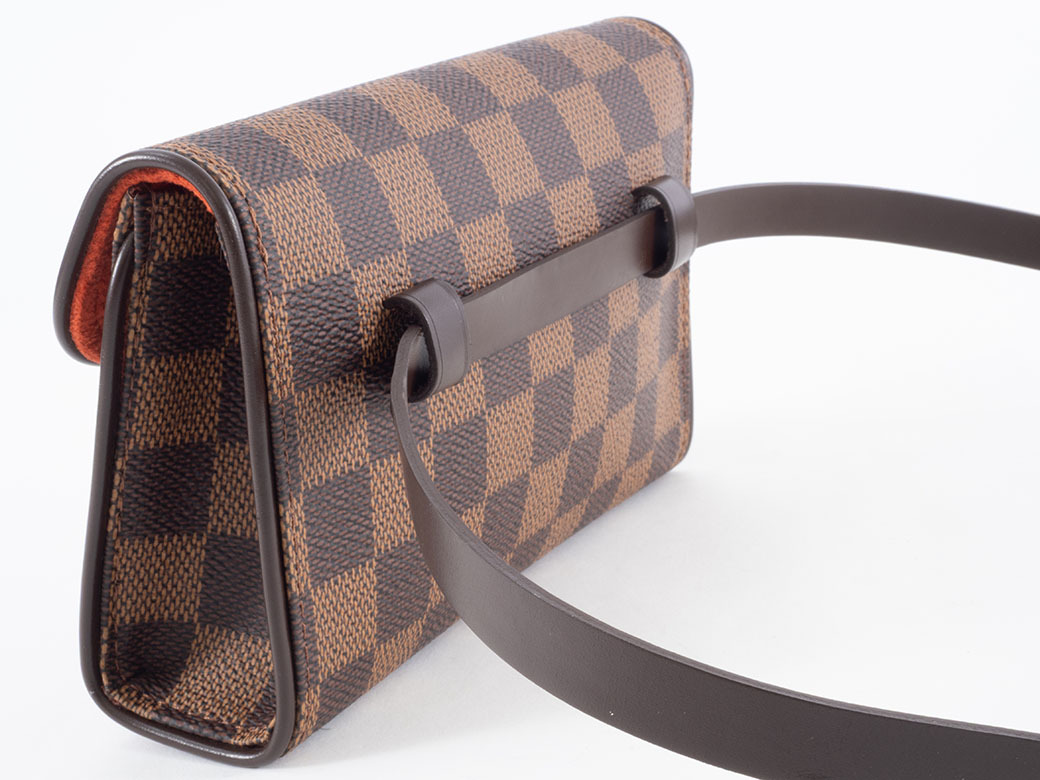  Louis Vuitton LOUIS VUITTON небольшая сумочка f Rolland чай n сумка-пояс Damier eben меньше б/у N51856