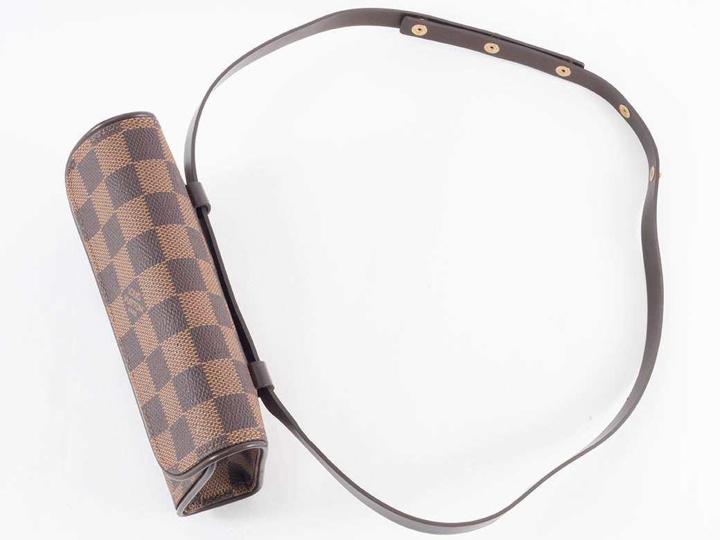  Louis Vuitton LOUIS VUITTON небольшая сумочка f Rolland чай n сумка-пояс Damier eben меньше б/у N51856