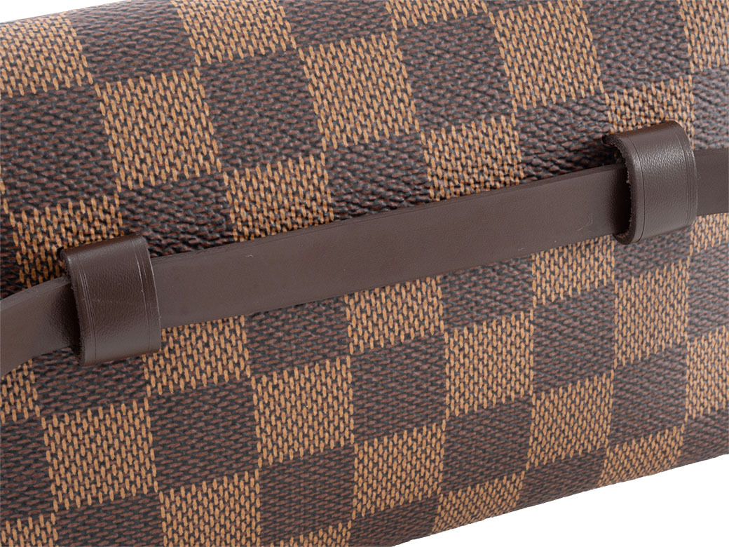  Louis Vuitton LOUIS VUITTON небольшая сумочка f Rolland чай n сумка-пояс Damier eben меньше б/у N51856