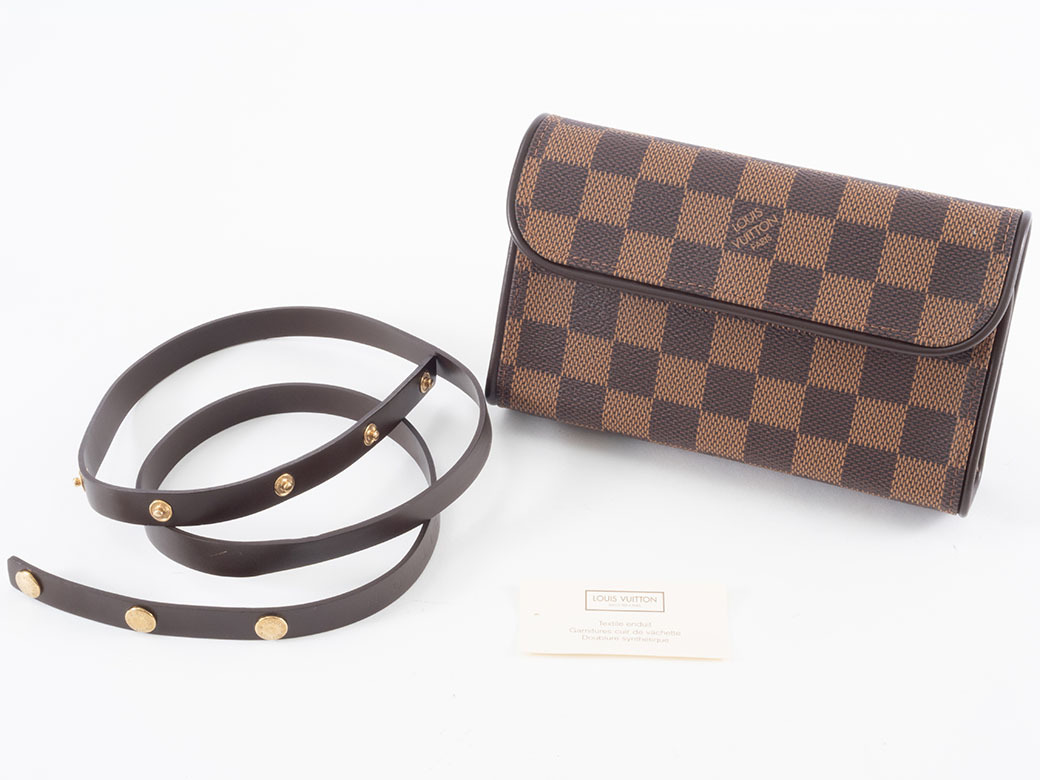  Louis Vuitton LOUIS VUITTON небольшая сумочка f Rolland чай n сумка-пояс Damier eben меньше б/у N51856