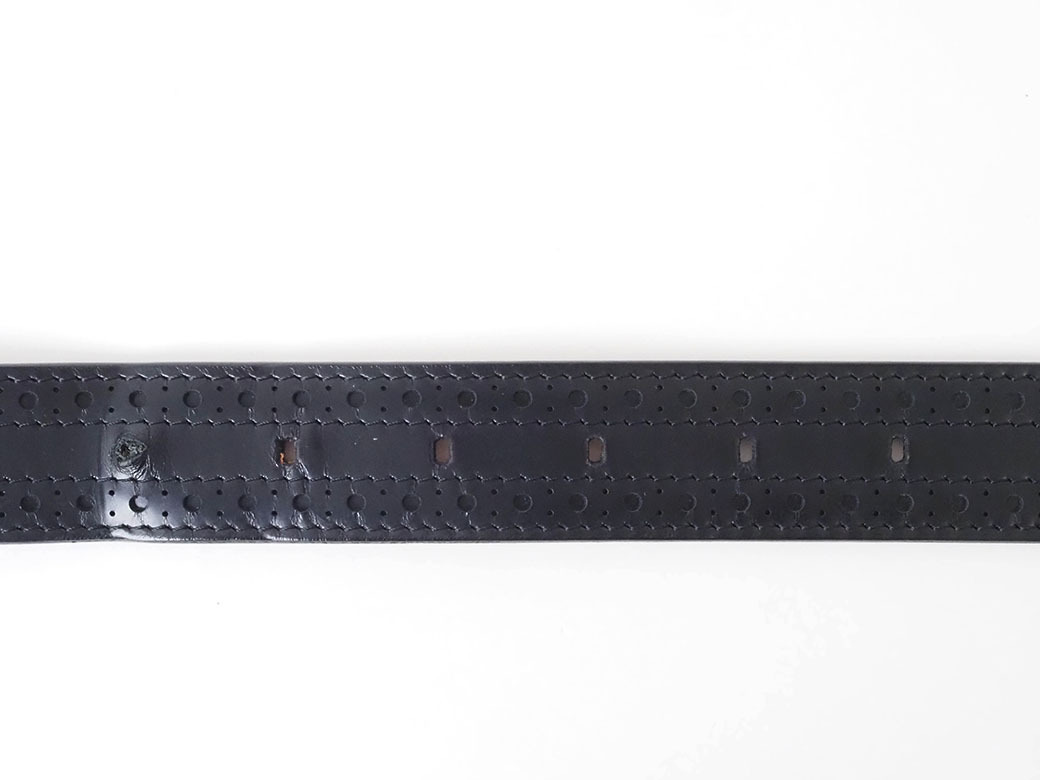 ルイ ヴィトン ベルト サンチュール 95cm ブラック メンズ レザー 透かし柄 カジュアル シルバーバックル LOUIS VUITTON 中古_画像3