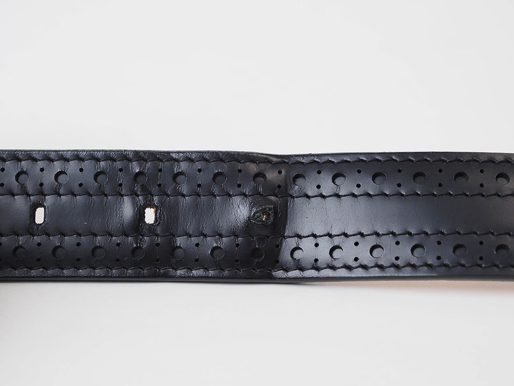 ルイ ヴィトン ベルト サンチュール 95cm ブラック メンズ レザー 透かし柄 カジュアル シルバーバックル LOUIS VUITTON 中古_画像5