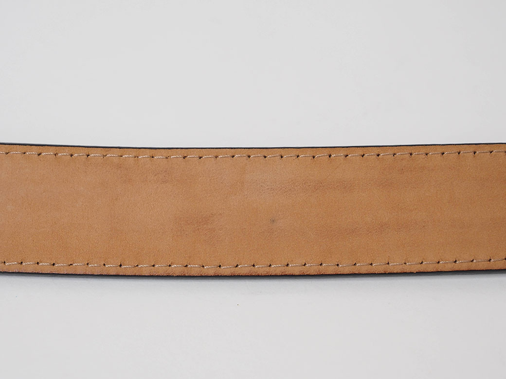 ルイ ヴィトン ベルト サンチュール 95cm ブラック メンズ レザー 透かし柄 カジュアル シルバーバックル LOUIS VUITTON 中古_画像6