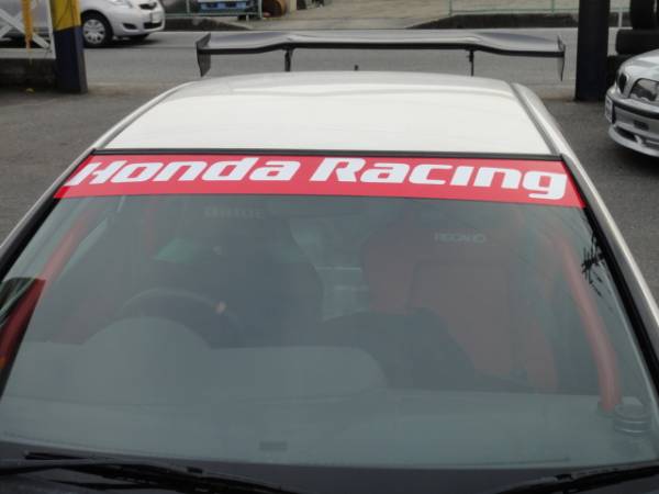 本物仕様！レース 競技必須！HONDA Racing ホンダレーシング 赤/白文字 フロントウインドステッカー ハチマキ 新品 店頭在庫 処分セール！_画像1