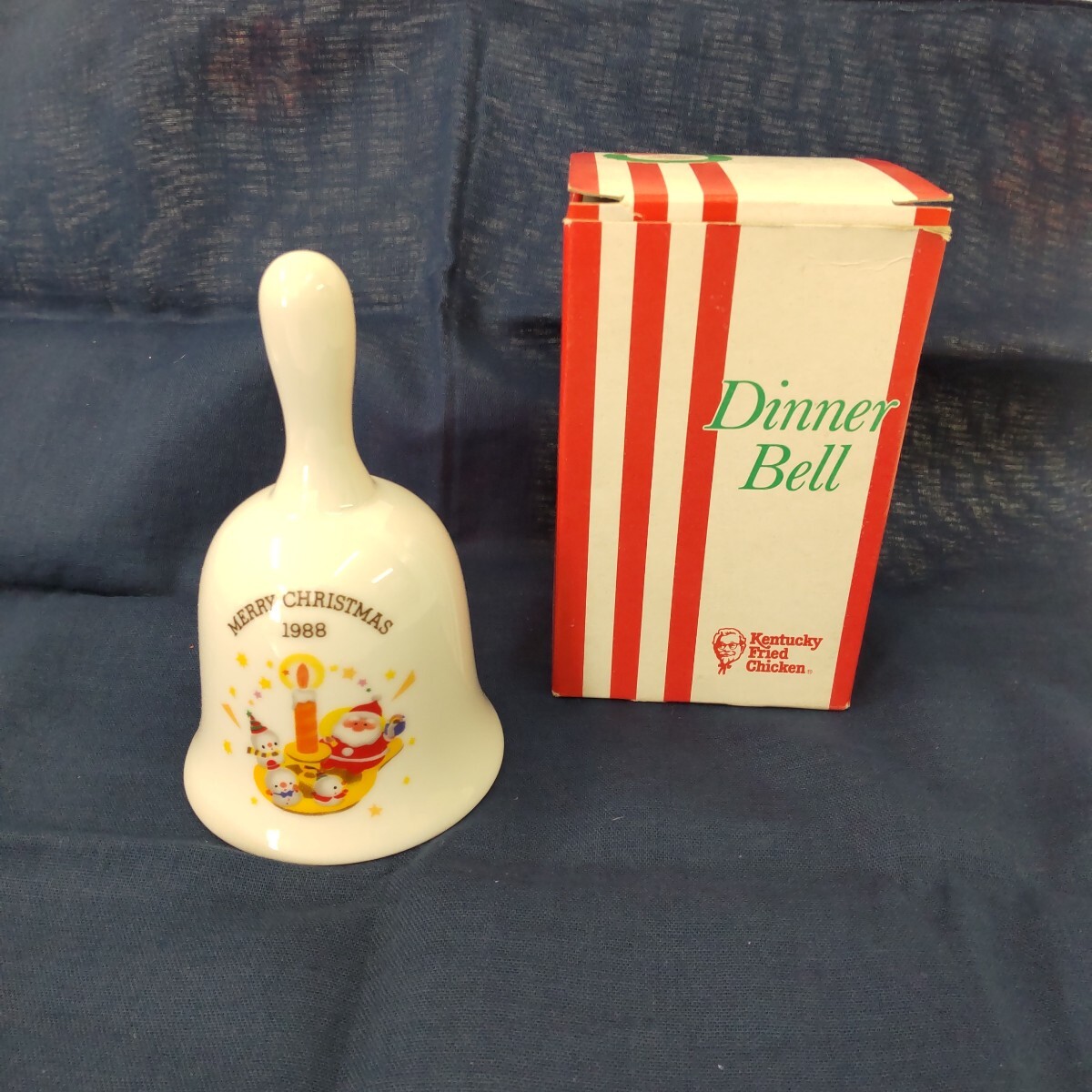 s593 KFC ケンタッキーフライドチキン ディナーベル 1988年 クリスマス 景品 箱付き 昭和レトロ_画像1