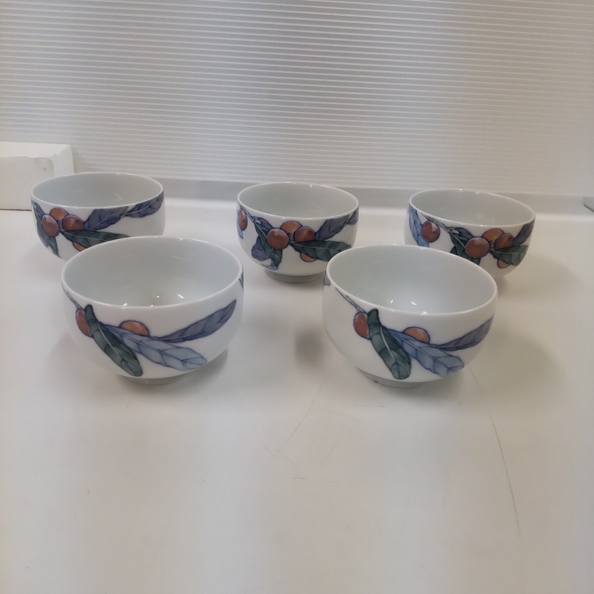 s600 Noritake 乃りたけ 湯呑み 5客セット 陶器 19656B/8974-5 和食器_画像2