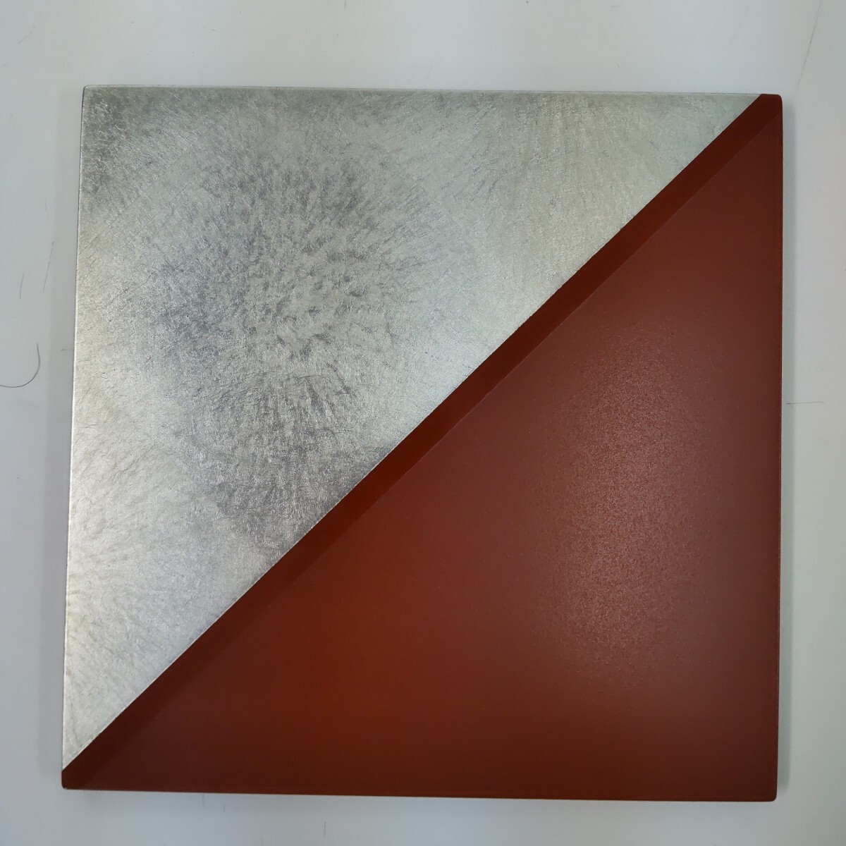 s675 金銀箔工芸さくだ 金沢箔 平盆 3枚 四方24cm 漆器 木製_画像4