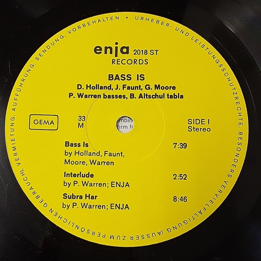 s626 BASS IS John Surman/Chick Corea/Dave Holland/Jame Faunt/Peter Warren/Barry Altschul/Steve Hauss他LPレコード 西独盤_画像8