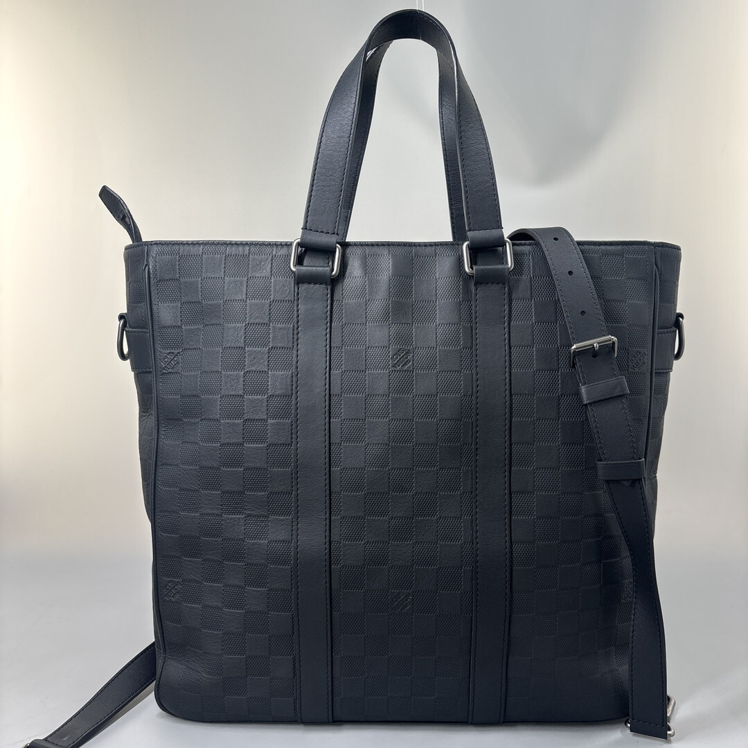 新品同様 Louis Vuitton ルイヴィトン ダミエ アンフィニ タダオ 2way トートバッグ 黒 ショルダー バッグ レザー オニキス N41227_画像1