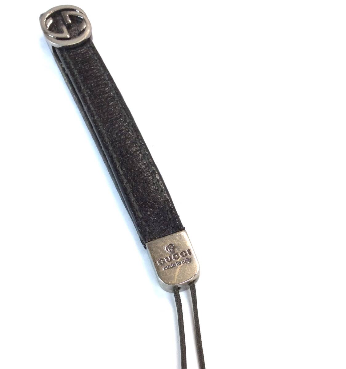 GUCCI Gucci ремешок брелок для ключа ключ очарование кожа чёрный черный Италия производства стоимость доставки 250 иен 