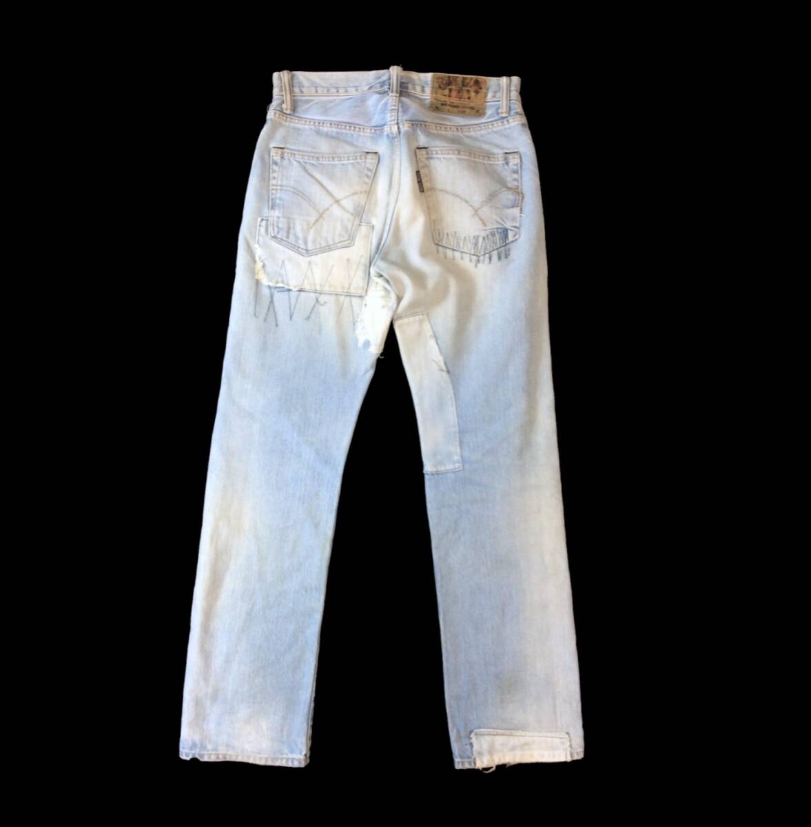 BLUE BLUE ブルーブルー デニム パンツ ジーンズ ヴィンテージ/リメイク加工 ライトブルー 聖林公司 メンズ 1 W31_画像4