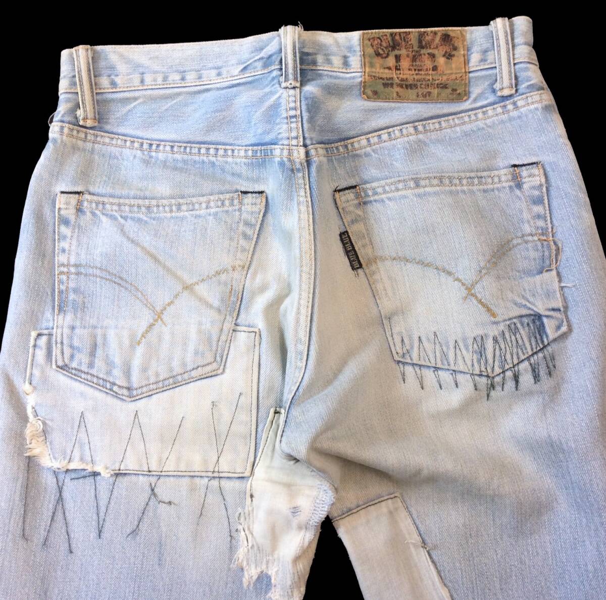 BLUE BLUE ブルーブルー デニム パンツ ジーンズ ヴィンテージ/リメイク加工 ライトブルー 聖林公司 メンズ 1 W31_画像5