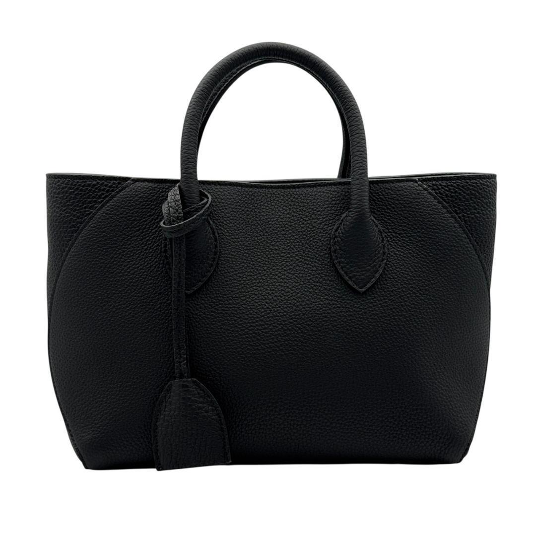 【未使用に近い】BONAVENTURA ボナベンチュラ ミア 22 トートバッグ ハンドバッグ 2way ショルダーバッグ シュリンクレザー 黒 レディース_画像2