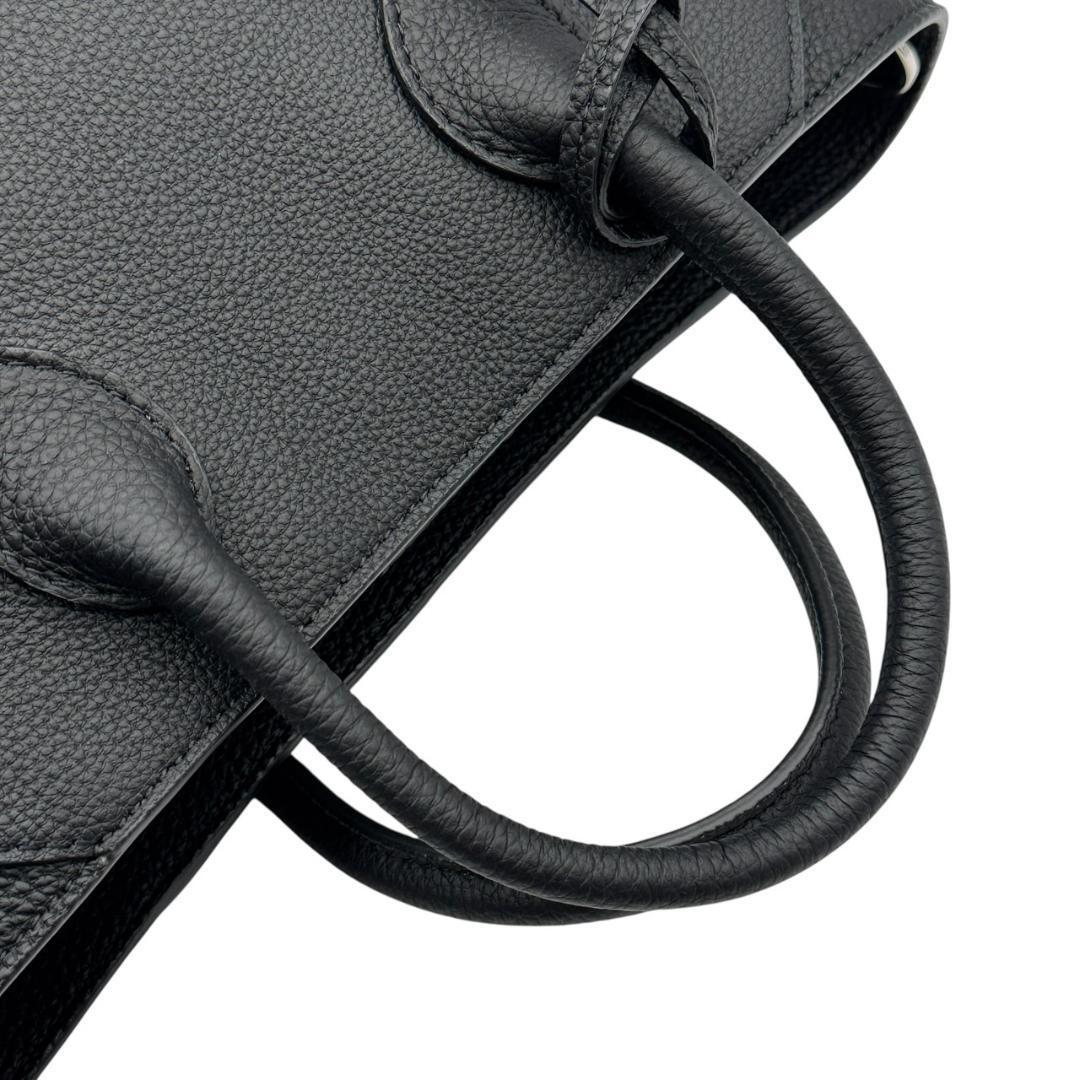 【未使用に近い】BONAVENTURA ボナベンチュラ ミア 22 トートバッグ ハンドバッグ 2way ショルダーバッグ シュリンクレザー 黒 レディース_画像7