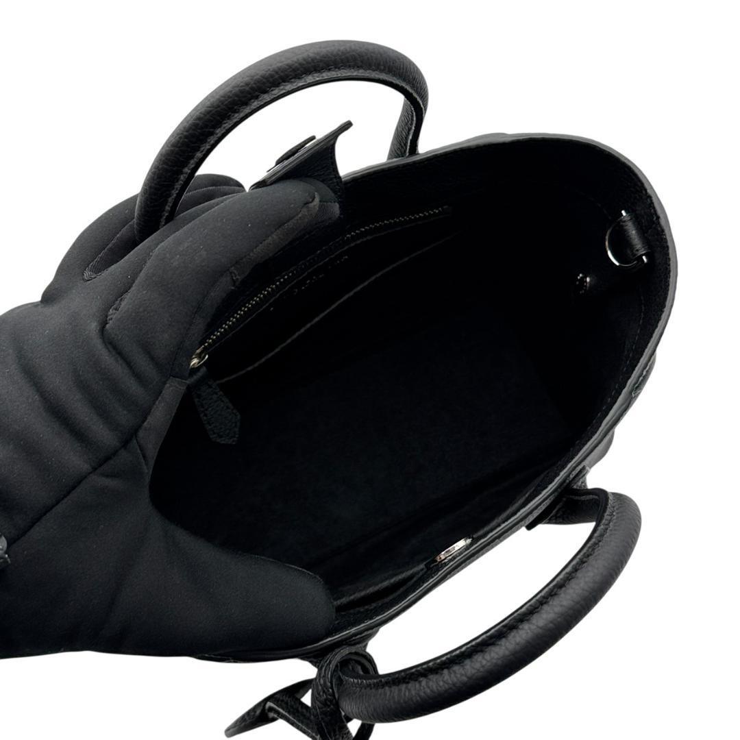 【未使用に近い】BONAVENTURA ボナベンチュラ ミア 22 トートバッグ ハンドバッグ 2way ショルダーバッグ シュリンクレザー 黒 レディース_画像8