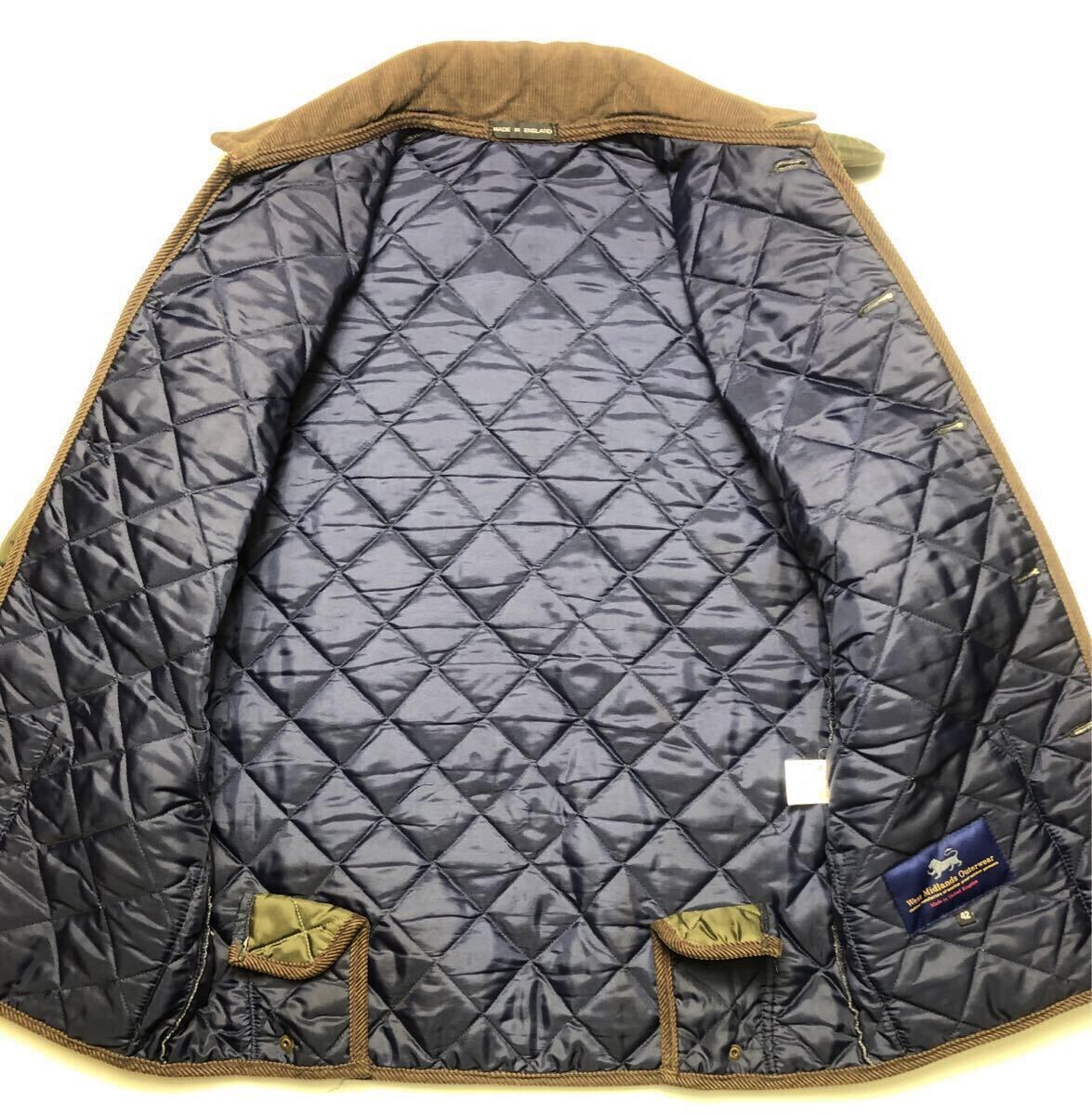 英国製 West Midland Outerwear キルティングジャケット 42サイズ カーキグリーン _画像3