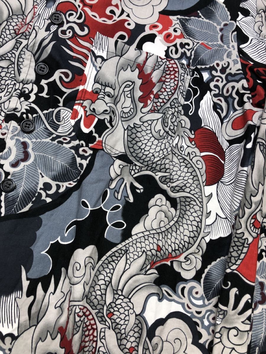 刺青風シャツ Lサイズ位 和彫 もんもん チンピラ オラオラ系 アロハシャツ_画像4