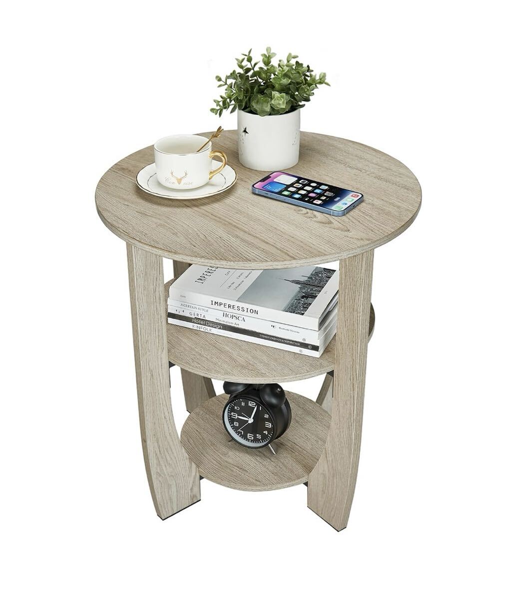 丸テーブル 幅50×奥行50×高さ55cm リビングサイドテーブル コーヒーテーブル_画像1