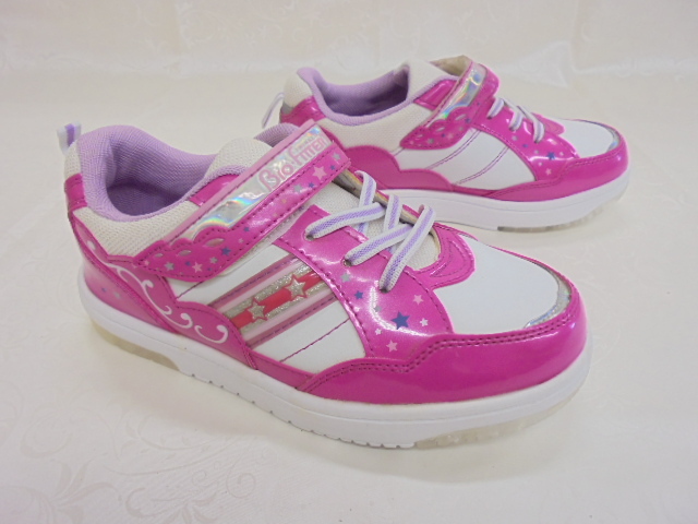 【KCM】JHKS-104-21.0★長期展示品★キッズ ガールズ スニーカー ホワイト×ピンク 21.0cm_画像1