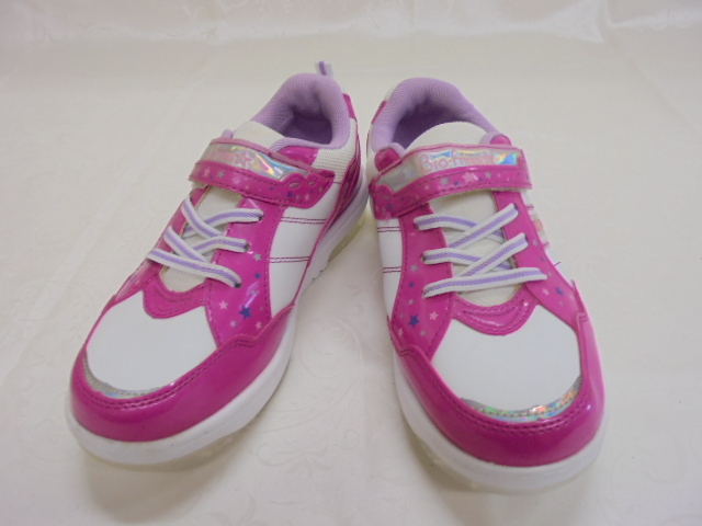 【KCM】JHKS-104-21.0★長期展示品★キッズ ガールズ スニーカー ホワイト×ピンク 21.0cm_画像2