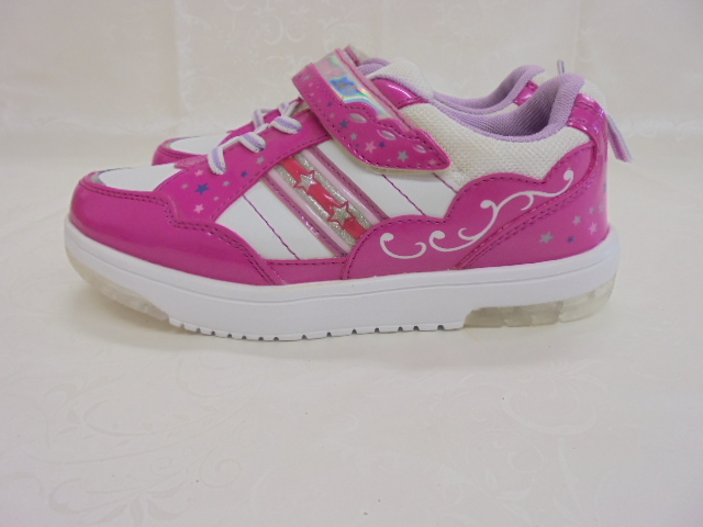 【KCM】JHKS-104-21.0★長期展示品★キッズ ガールズ スニーカー ホワイト×ピンク 21.0cm_画像3