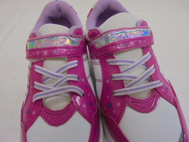 【KCM】JHKS-104-21.0★長期展示品★キッズ ガールズ スニーカー ホワイト×ピンク 21.0cm_画像7
