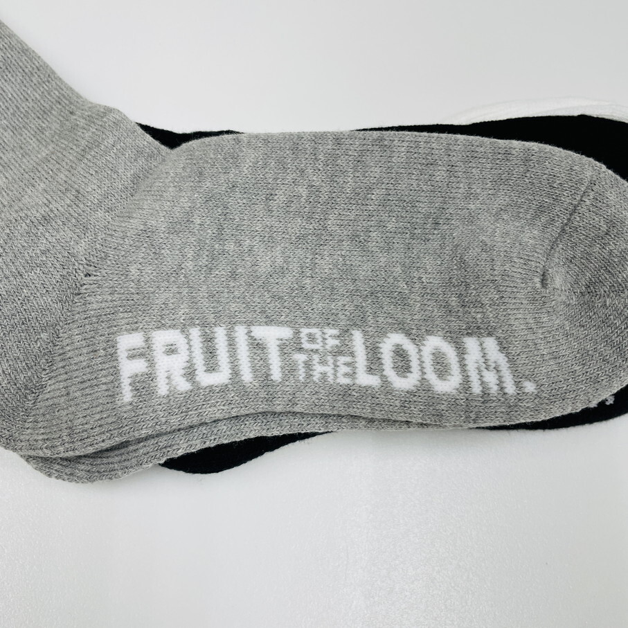 3セット FRUIT OF THE LOOM ブラック/グレー/ホワイト 靴下 ソックス 大人カジュアルアウトドア レディース フルーツオブザルーム_画像7