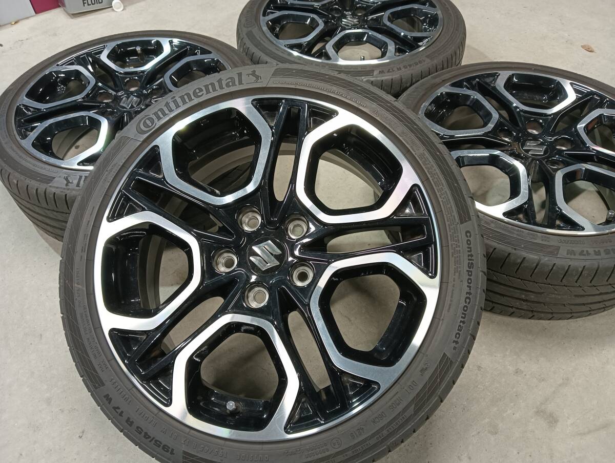 ★即決★即納★スズキ純正 スイフトスポーツZC33S ホイール タイヤ17インチ 4本 セット 195/45R17 81W 5穴 6.5J +50 コンチネンタル_画像1