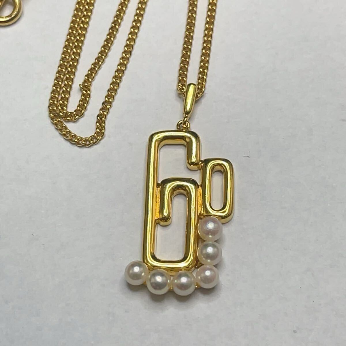 美品 MIKIMOTO ミキモト 御木本真珠 パール ゴールド ネックレス _画像3